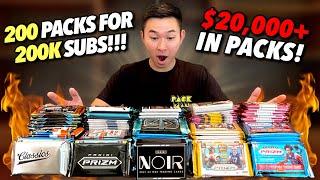 *UNBELIEVABLE PULLS! * OPENING 200 PACKS WORTH $20,000+ TO CELEBRATE 200K SUBSCRIBERS!