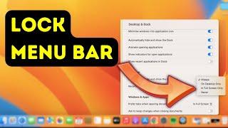 How to Lock Menu Bar in Macbook Air/ Pro or iMac