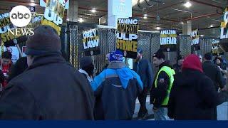 Thousands of Amazon warehouse workers go on strike days before holidays