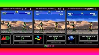 Simultaneous Colors of Ultimate Mortal Kombat 3 (Genesis vs SNES vs Sega Saturn) Color Comparison