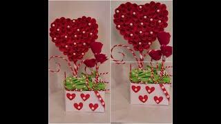 Heart Valentines gift idea/DIY PAPER CRAFT FLOWER IDEAS/Alla hjärtas present ide/PYSSEL MED PAPPER.