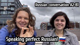 A Greek polyglot speaking perfect Russian - Russian conversation A2-B1 level + RU/EN subtitles