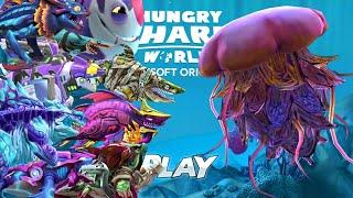 ALL HUNGRY SHARK WORLD VS GIANT JELLYFISH (CLOWNCY UPDATE) - Hungry shark world