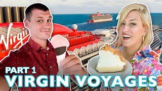 Our FIRST Cruise On Virgin Voyages | Scarlet Lady Part 1 | PJ Party, Key West, Scarlet Night, Adult