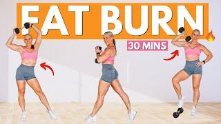 30 Minute Fat Burning Workout with Weights | BURN FAT FAST AT HOME!!