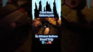 Cold Start Motorcycle In Winter Before Road Trip #motovlog #travel #biker #bikelife #winter #fyp #hi