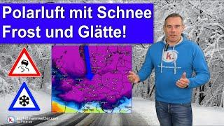 Kräftige Schneeschauer, Frost und Glätte - Polarluft aus Norden