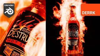 Hot Sauce in Blender 3D with FIRE SIMULATION!