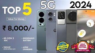 TOP 5 BEST PHONE UNDER 8000 in 2024 | best processor phone under 8000 | big billion days sale 2024