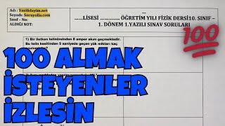 10.Sınıf Fizik 1.Dönem 1.Yazılı