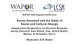 WAPOR 2016: Comparative Perspectives on Electoral Behavior: RUS, IRN, US, MEX & VNZ. Pt. I.
