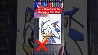 Never Draw Sonic THIS Way!  Sonic The Hedgehog #art #shorts #sonic