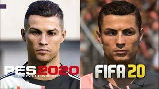 FIFA 20 vs PES 2020 Player Faces All Famous Players (Messi, Ronaldo, Neymar etc.)