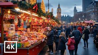 Central London Christmas Walk: Stunning Christmas Lights & Markets in 4K HDR