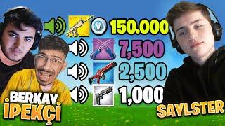 SAYLSTER & BERKAY İPEKÇİ FORTNITE LISTENED TO THE SOUNDS !! 26,000 PAPEL BIG AWARD !!