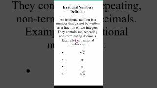 Irrational Numbers Definition