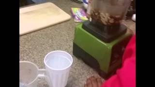 Zahria makes almond milk