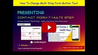 Contact Form 7 Multi Step By MGScoder | Tutorial How To Change Multi Step Form Button Text