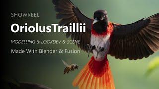 Oriolus Traillii VFX Breakdowns | VFX Grace #blender #animals #cg #animated #3d #vfxbreakdown #