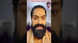 Rocking star Yash entry Art: Dinesh Mitri Avarsa Ankola #yash #ganesh