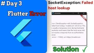 SocketException: Failed host lookup || #flutter || Solving flutter error day 3/100