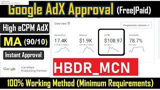 Free Adx Ma Account Approval New Method | HBDR Adx Instant Approval 2024 | Paid Method Free