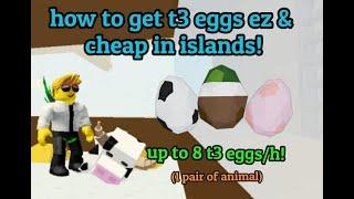 How to get tier 3 spawn eggs fast and efficient in roblox islands!