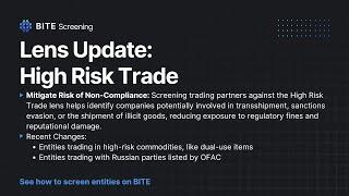 BITE Data Lens: How do I screen for high-risk entities in my supply chain?