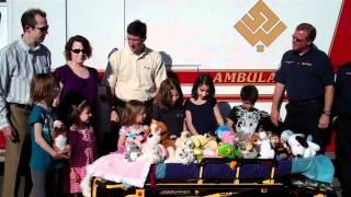 Ten-year-old donates stuffed animals to Southwest Ambulance Paramedics to give to scared kids