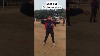 Throwing event shot put in orthodox style #physicaleducation #sport#