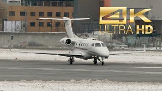 (4K) Embraer EMB-505 Phenom 300 NetJets CS-PHB arrival Salzburg Airport SZG LOWS