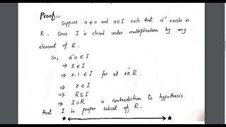 ideal in proper ideal no element has multiplicative inverse