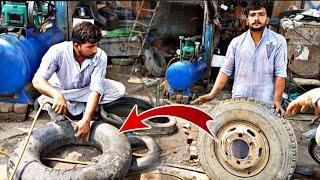 Amazing Technique Of Repairing Inner Tube puncture #Punjabdiscoveryskills #tubepuncture
