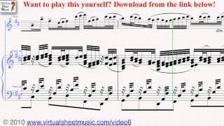 Canon in D for piano and violin sheet music by Pachelbel - Video Score