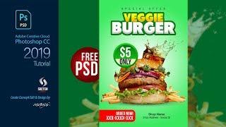 Burger Shop Flyer Design in Photoshop CC | Sketch Station