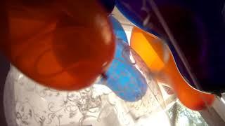 Walking around helium filled Qualatex 24 inch latex balloons