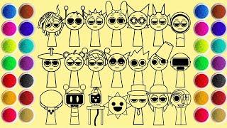Drawing Sprunki All Characters (Normal - Phase 1) - Incredibox Sprunki - Sand Painting