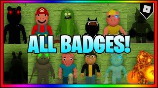 How to get ALL 12 BADGES + SKINS/MORPHS in INFECTED DEVELOPER'S PIGGY ROLEPLAY! || Roblox