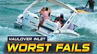 BOAT FAILS: Family in Danger, Guy Drowning, Boat Sinking at Haulover Inlet | BOAT ZONE