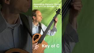 Ascending Diatonic Thirds in the Key of C on Strings 1 & 2 #jazz #bass #basspractice