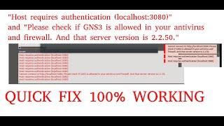 100% QUICK FIX : Cannot connect to http://localhost:3080...GNS3 is allowed in your antivirus and....