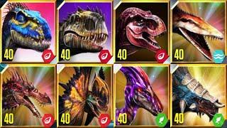 ALL GEN 2 MAX LEVEL DINOSAURS - Jurassic World The Game