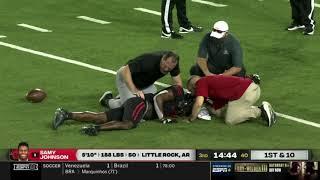 Arkansas State DB Samy Johnson Suffers Scary Injury vs Coastal Carolina | 2021 College Football