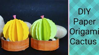 DIY Paper Origami Cactus  | Paper Craft #CraftyBirds by Naina