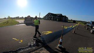 Professionally Sealing a Veterinary Hospital Parking Lot in Rice Lake, Wisconsin