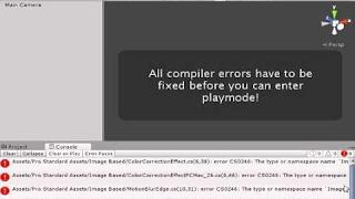 all compiler errors have to be fixed before you can enter playmode in unity for beginner.