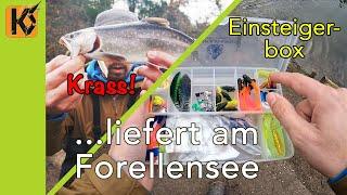 Forellenangeln mit Einsteigerbox - die Box liefert ab! - Forellenangeln am Forellensee