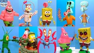 Губка Боб - Моя коллекция фигурок из пластилина  Sponge Bob Видео Лепка