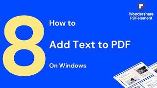 How to Add Text to PDF on Windows | PDFelement 8