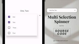 Multi Selection Spinner in Android Studio | Kotlin/Java | MultiSelectDropDownList